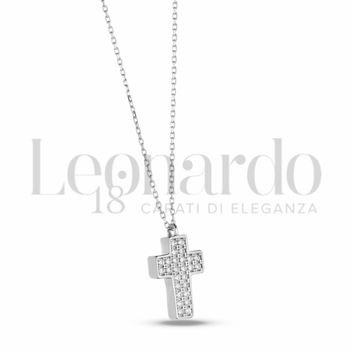 Modello Con Catenina con Zircone bianco in Oro Bianco da 2,3gr.
