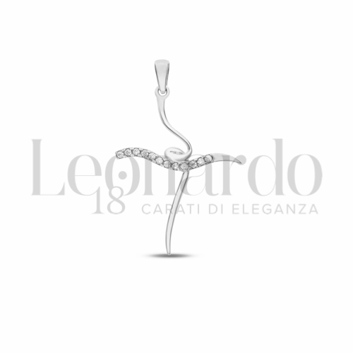 con Zircone bianco in Oro Bianco da 0,9gr.