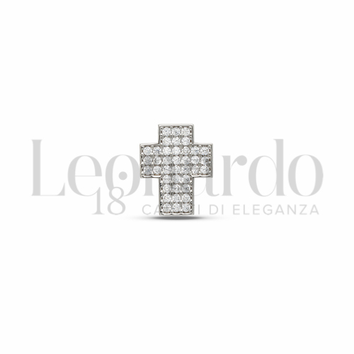 Modello Foro per Catenina Passante con Zircone bianco in Oro Bianco da 1,9gr.