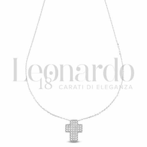 Modello Catenina Passante con Zircone bianco in Oro Bianco da 3,2gr.