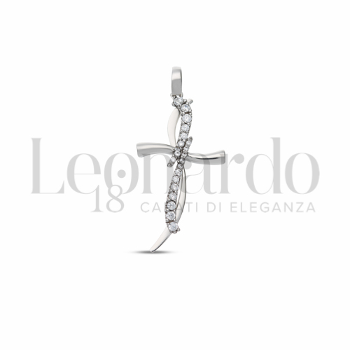 con Zircone bianco in Oro Bianco da 1,4gr.