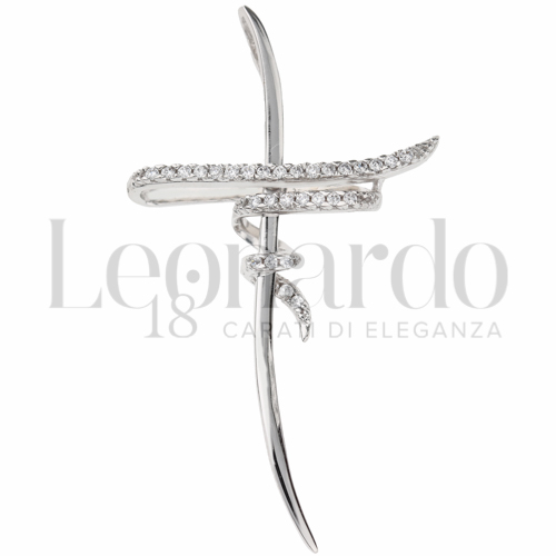 con Zircone bianco in Oro Bianco da 2,3gr.