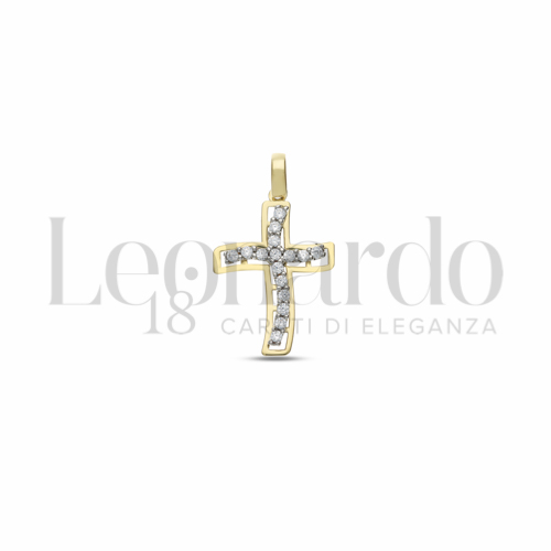 con Zircone bianco in Oro Giallo da 1,1gr.