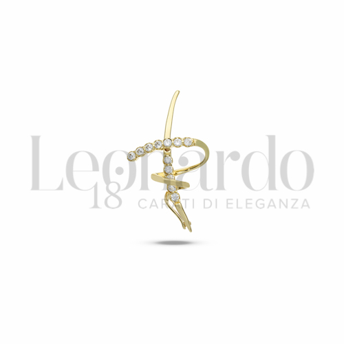 con Zircone bianco in Oro Giallo da 1,6gr.