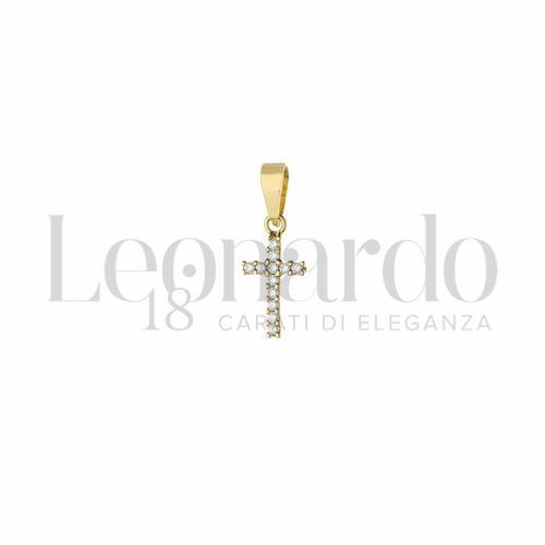 con Zircone bianco in Oro Giallo da 0,8gr.