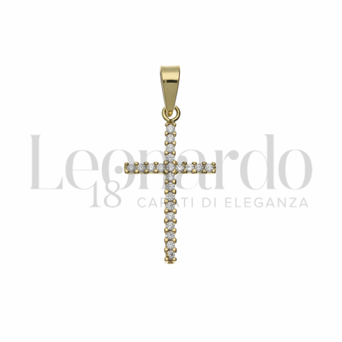 con Zircone bianco in Oro Giallo da 1,1gr.