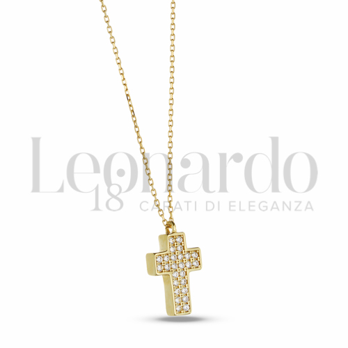 Modello Con Catenina con Zircone bianco in Oro Giallo da 2,3gr.