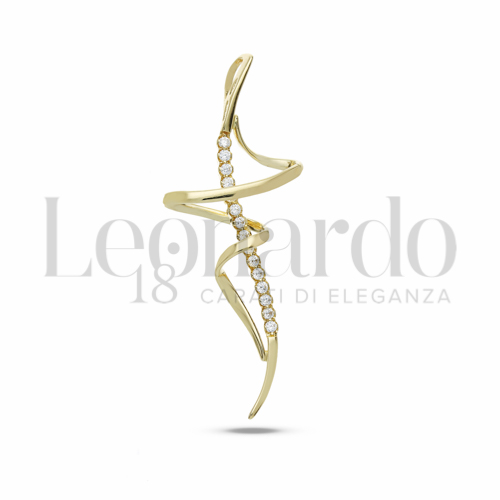 con Zircone bianco in Oro Giallo da 2,4gr.