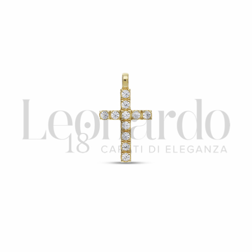 con Zircone bianco in Oro Giallo da 1,1gr.