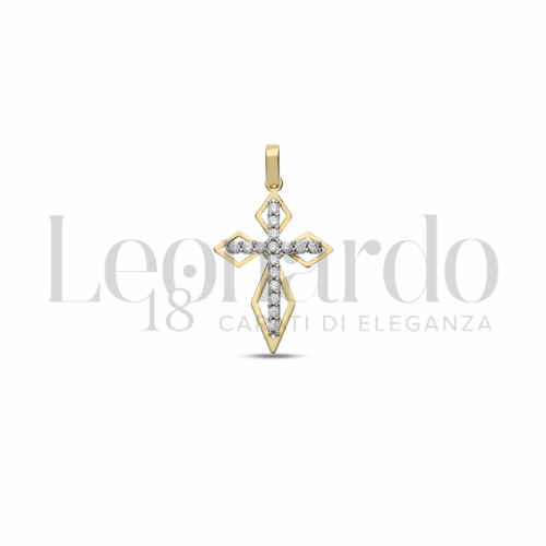 con Zircone bianco in Oro Giallo da 1,1gr.