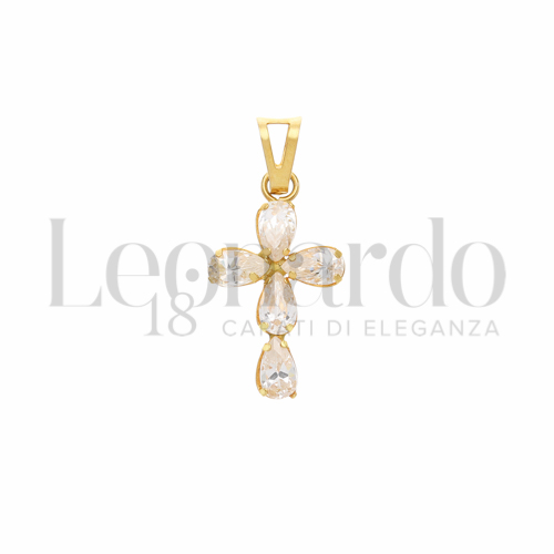 con Zircone bianco in Oro Giallo da 0,8gr.
