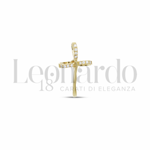 con Zircone bianco in Oro Giallo da 1,8gr.