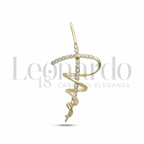con Zircone bianco in Oro Giallo da 3,1gr.