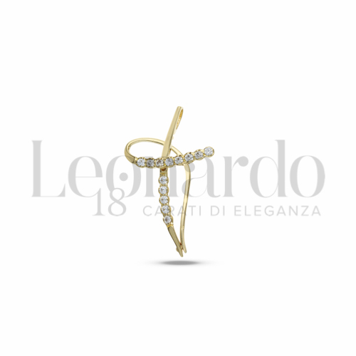 con Zircone bianco in Oro Giallo da 1,7gr.