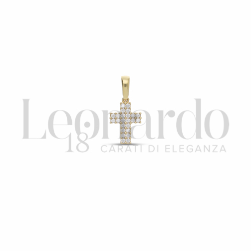 con Zircone bianco in Oro Giallo da 0,8gr.