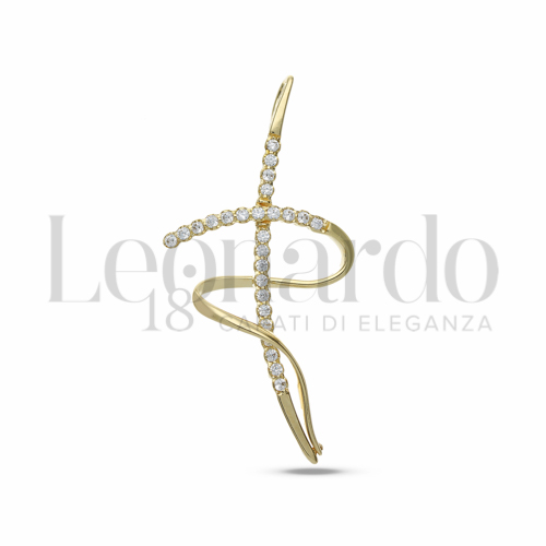 con Zircone bianco in Oro Giallo da 3gr.