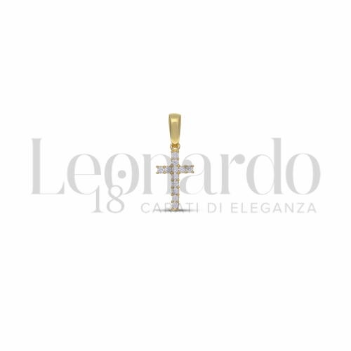 con Zircone bianco in Oro Giallo da 0,7gr.