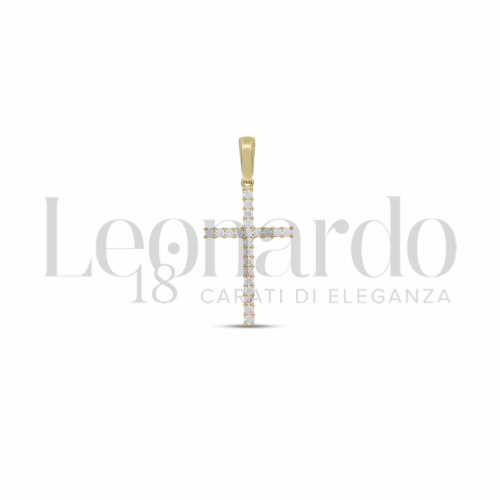 con Zircone bianco in Oro Giallo da 1,1gr.