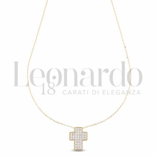 Modello Catenina Passante con Zircone bianco in Oro Giallo da 3gr.