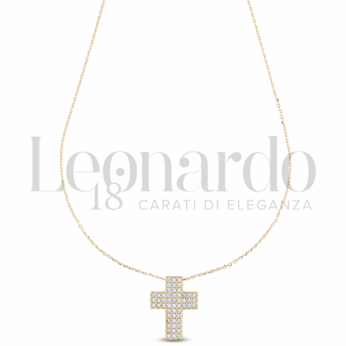 Modello Catenina Passante con Zircone bianco in Oro Giallo da 3,6gr.