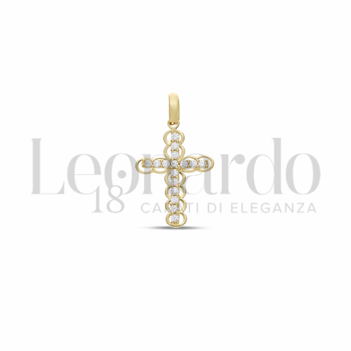 con Zircone bianco in Oro Giallo da 1,1gr.