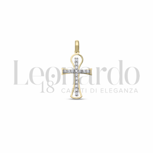 con Zircone bianco in Oro Giallo da 1,1gr.