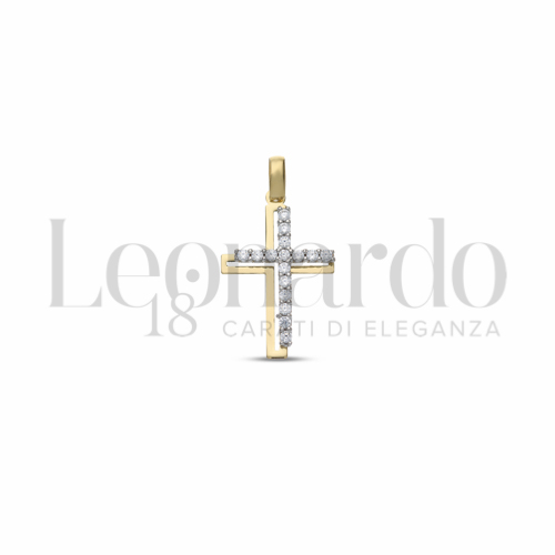 con Zircone bianco in Oro Giallo da 1,1gr.