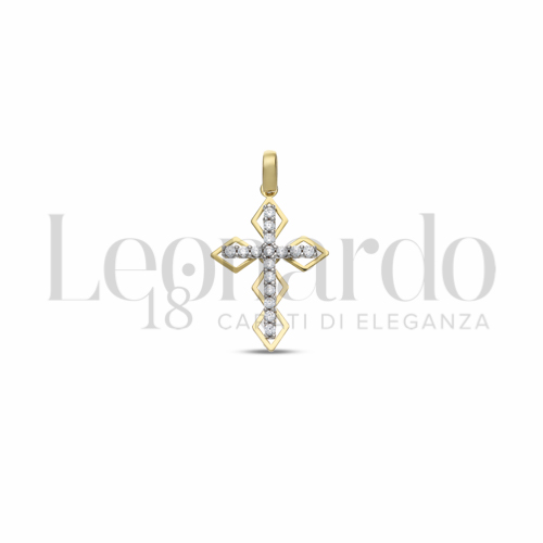 con Zircone bianco in Oro Giallo da 1,1gr.