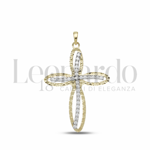 con Zircone bianco in Oro Giallo da 2,9gr.