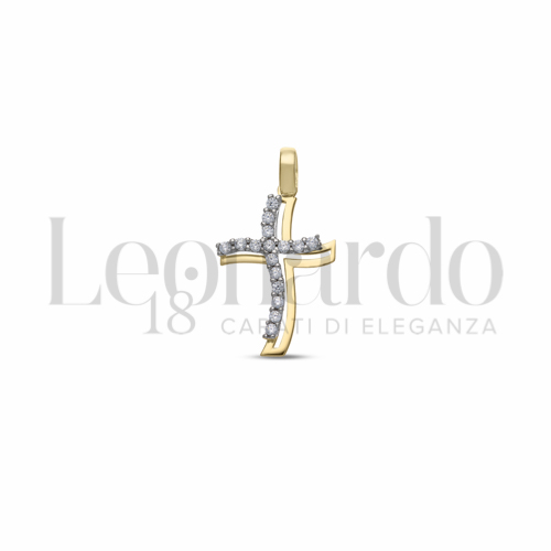 con Zircone bianco in Oro Giallo da 1,1gr.
