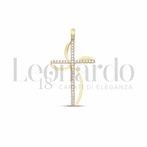 con Zircone bianco in Oro Giallo da 1,6gr.