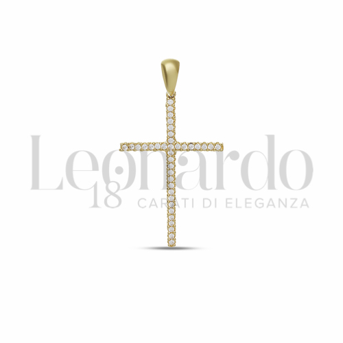 con Zircone bianco in Oro Giallo da 1,8gr.