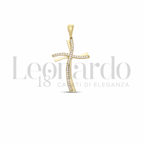 con Zircone bianco in Oro Giallo da 2gr.