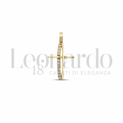 con Zircone bianco in Oro Giallo da 1,3gr.