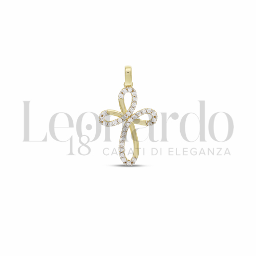 con Zircone bianco in Oro Giallo da 1,5gr.