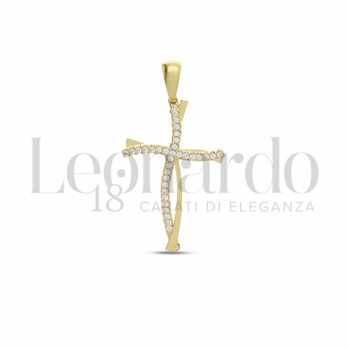 con Zircone bianco in Oro Giallo da 1,9gr.
