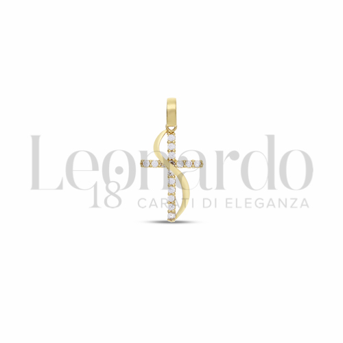 con Zircone bianco in Oro Giallo da 0,9gr.