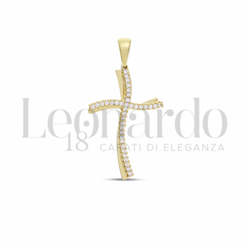 con Zircone bianco in Oro Giallo da 1,9gr.