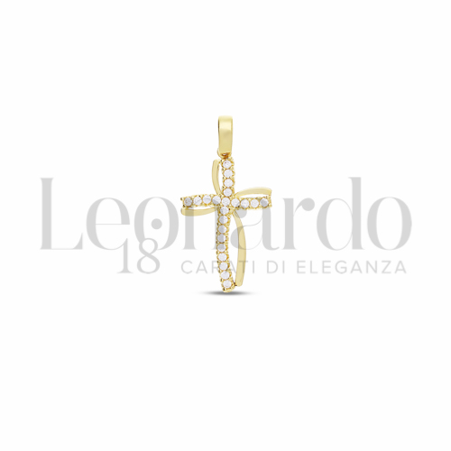 con Zircone bianco in Oro Giallo da 1,1gr.