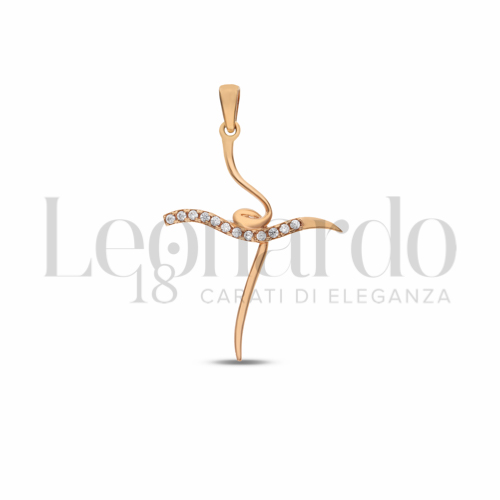 con Zircone bianco in Oro Rosa da 0,9gr.