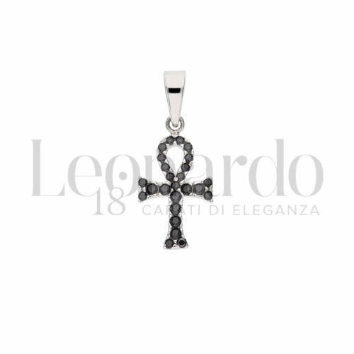con Zirconi neri in Oro Bianco da 0,8gr.