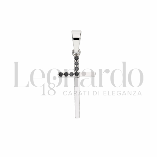 con Zirconi neri in Oro Bianco da 0,8gr.
