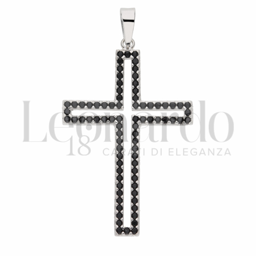 con Zirconi neri in Oro Bianco da 2,4gr.