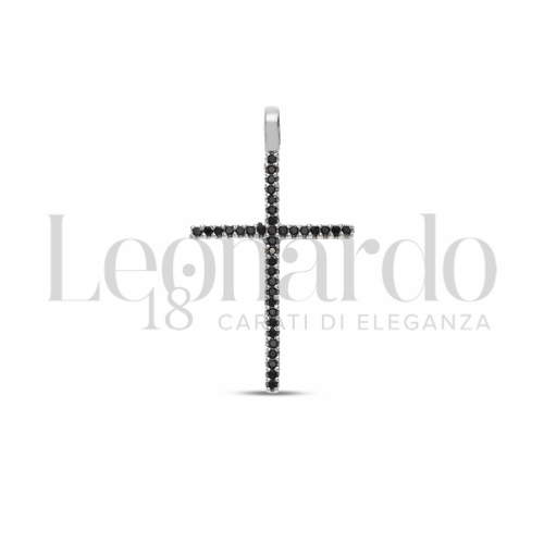 con Zirconi neri in Oro Bianco da 1,3gr.