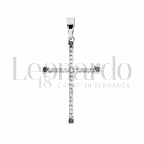 con Zirconi neri & Zirconi bianchi in Oro Bianco da 1,9gr.