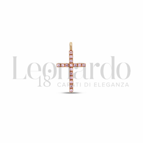 con Zircone rosa Light in Oro Rosa da 1,1gr.