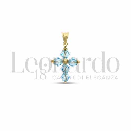 con Zircone azzurro in Oro Giallo da 0,5gr.