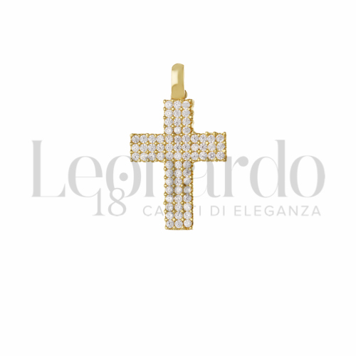 con Pavé di zirconi bianchi in Oro Giallo da 1,8gr.