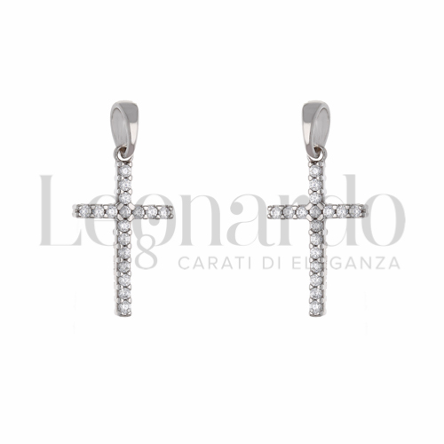 con Double Face - Zirconi Bianchi + Zirconi bianchi in Oro Bianco da 1gr.