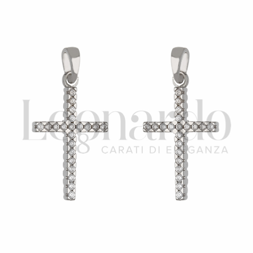 con Double Face - Zirconi Bianchi + Zirconi bianchi in Oro Bianco da 1,5gr.